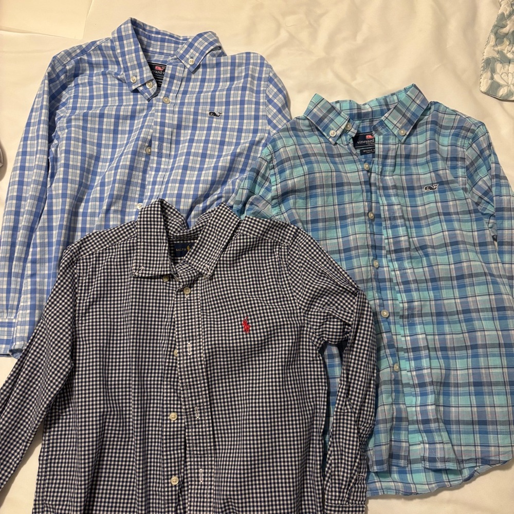 Bundle - 3 boys' plaid Button Down Shirts, size 6